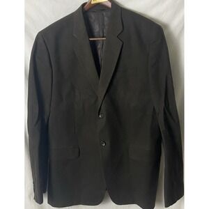Banana‎ Republic Mens Blazer 46L Brown Black Glen Check Plaid Two Button